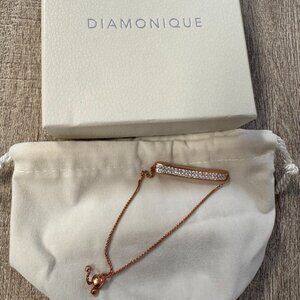 Diamonique Princess Cut Sterling Rose Bracelet